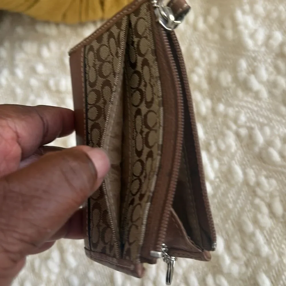 Coach Coin Purse Signature C’s Canvas & Leather Wallet